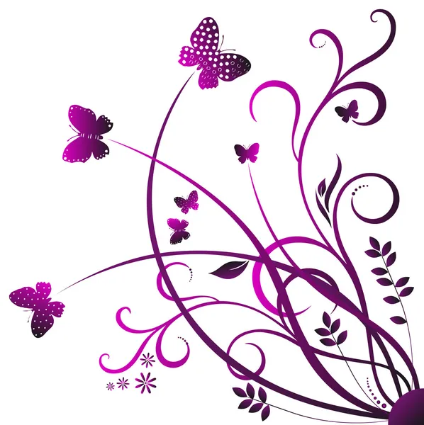 Purple butterflies Vector Art Stock Images | Depositphotos