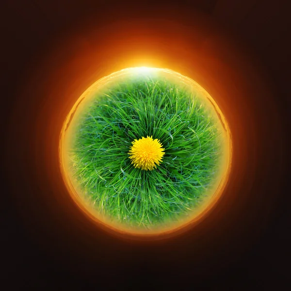 Захід сонця над планетою — стокове фото