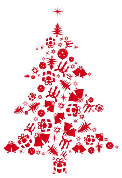 Kırmızı vektör Noel ağacı
