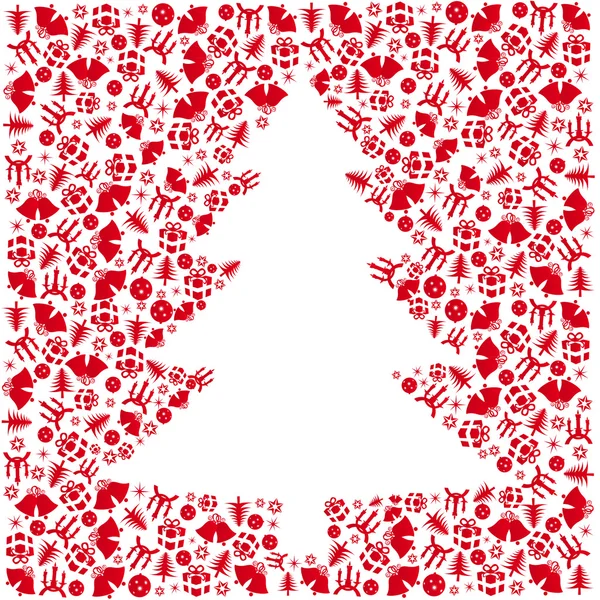Red Vector Christmas tree — Stock Vector