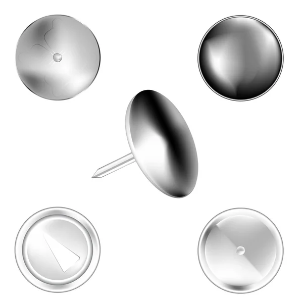 실버 금속 압정 — 스톡 벡터
