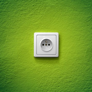 Green power socket clipart