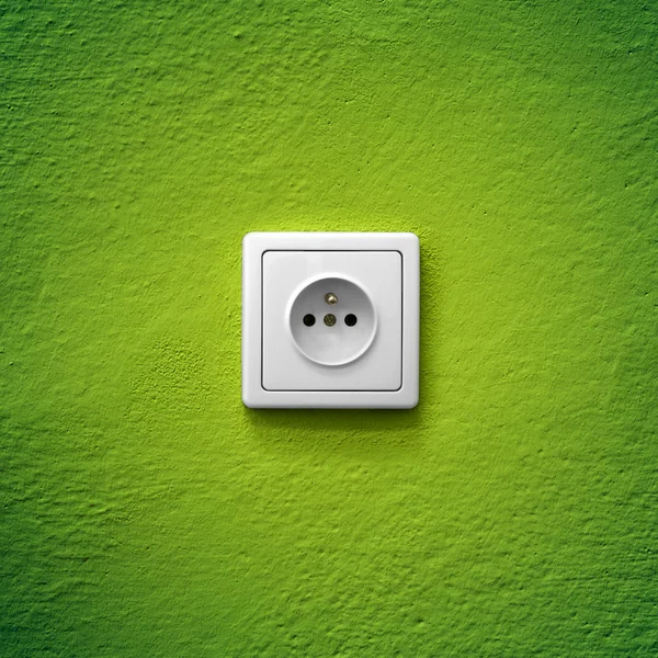 Green power socket — Stock Photo, Image