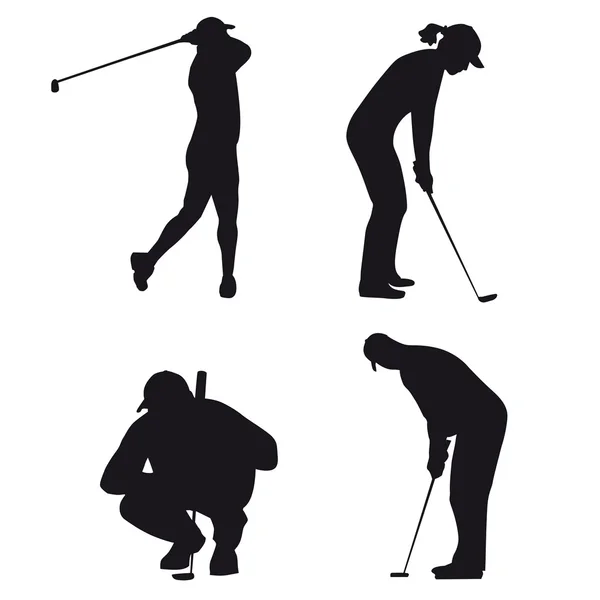 Golf silhouettes — Stock Vector