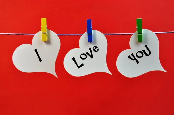 Valentine or Romantic 'I Love You' Message Hearts — Stock Photo, Image