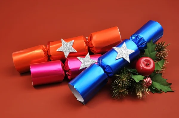 Colorful Christmas Bon Bon Crackers — Stock Photo, Image