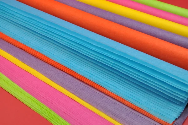 Rolls of rainbow color tissue wrapping paper. — Stock Photo, Image