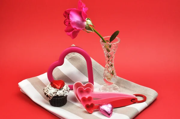 Accessori cucina e cottura San Valentino con Rosa Rosa — Foto Stock