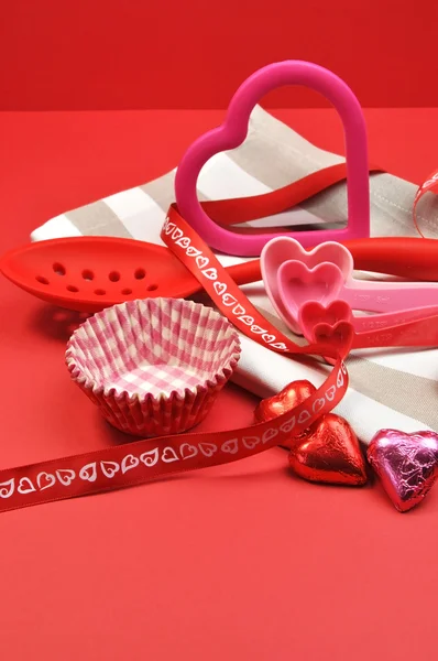 Accessori da Cucina e Cottura San Valentino Rosso e Rosa (verticale ) — Foto Stock