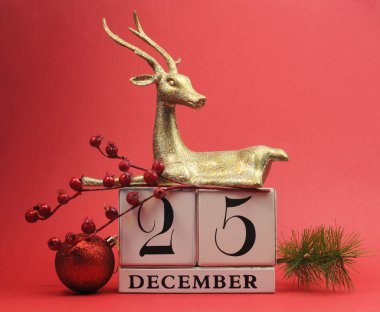 Noel Kırmızı Tema için dekoratif takvim