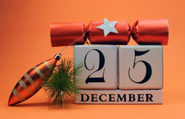 Dekoratif takvim turuncu Tema Noel günü