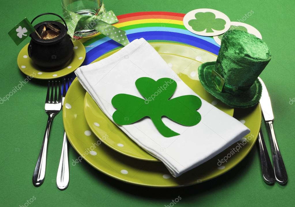 St Patrick's Day party table setting