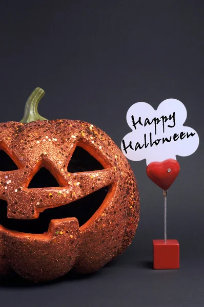 Happy halloween orange färg kul pumpa — Stockfoto