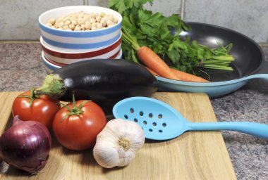 sağlıklı beslenme konsepti için vejetaryen yemek ve gıda hazırlama