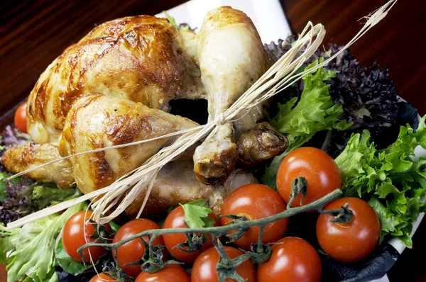 Repas de dinde de poulet rôti de Noël ou de Thanksgiving — Photo