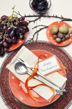 Mutlu Şükran Günleri brunch, öğle veya akşam yemeği Tablo ayarı