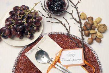 Mutlu Şükran Günleri brunch, öğle veya akşam yemeği Tablo ayarı