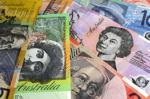 Papel australiano notas dinheiro em dinheiro — Fotografia de Stock