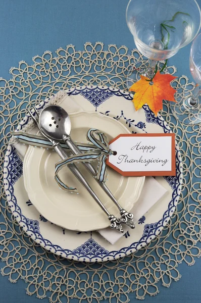 Thanksgiving individuele eettafel Couvert — Stockfoto