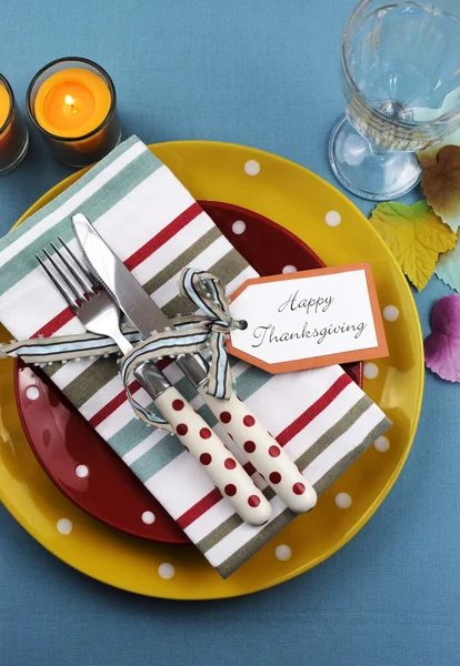 Thanksgiving individual dining table place setting Royalty Free Stock Photos