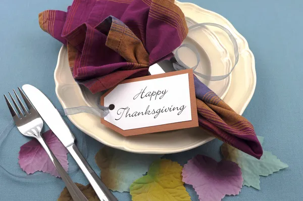 Thanksgiving individual dining table place setting — Stock Photo, Image