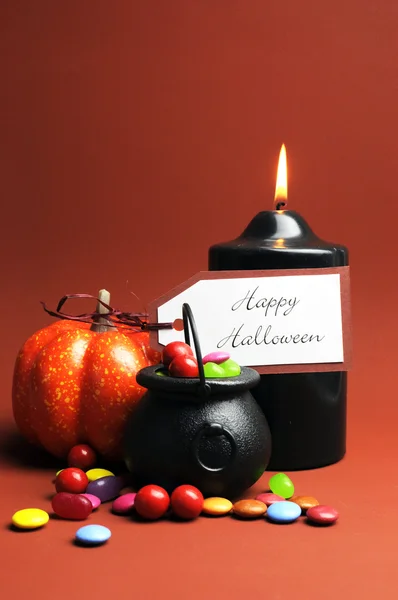 Halloween trick eller behandla godis i grytorna — Stockfoto