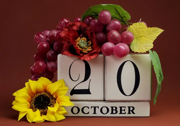 Save the date calendar dates for individual days in October — Stock Photo, Image