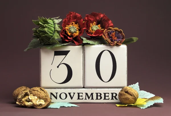 Dia individual em novembro Salve os calendários de data — Fotografia de Stock