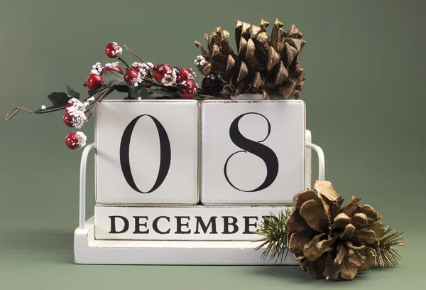 Guardar la fecha shabby chic calendario blanco para los días individuales en diciembre — Foto de Stock