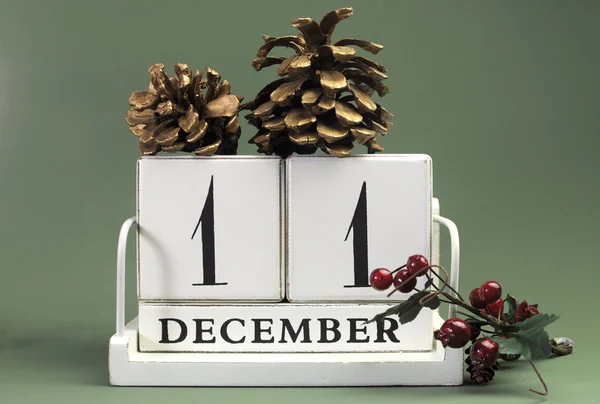 Save the date shabby chic white calendar for individual days in December — Stock Photo, Image