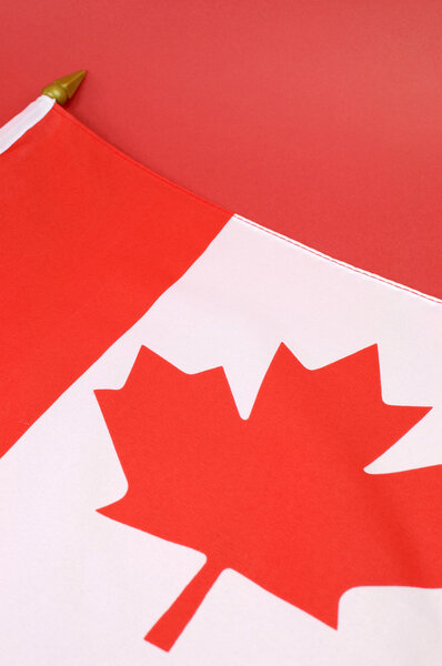 Close up for Canada flag for Canadian holidays, events, backgrounds and travel