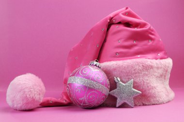pembe santa şapka şenlikli fuşya pembe Noel süsleri, Hediyelik ve süs eşyaları