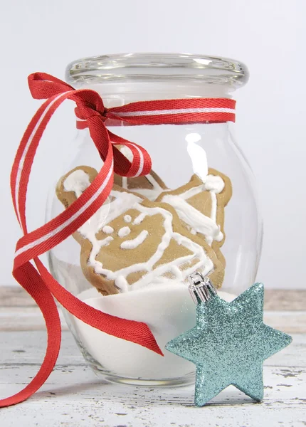 Christmas Santa and Snowman Gingerbread Cookies — Stock Photo, Image