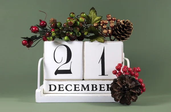 Seasonal vintage calendar for individual days in December — Stock Photo, Image