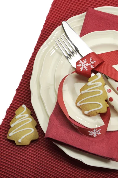 Festive dining table place setting with copy space for your text here. — Stock Photo, Image