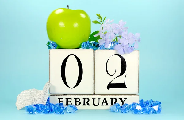 SAve la data calendario vintage per febbraio — Foto Stock