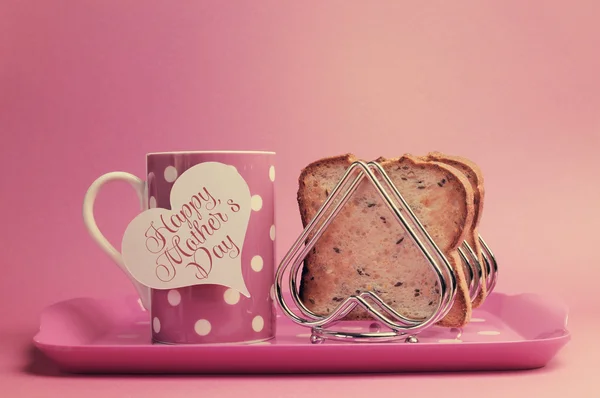 Bandeja de café da manhã estilo vintage feliz Dia das Mães — Fotografia de Stock