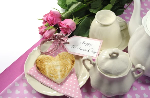 Happy Mothers Day breakfast setting — Stock Photo, Image