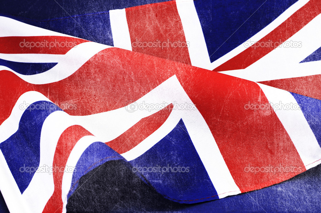 Background close up of British Union Jack flag for Great Britain