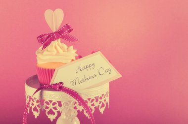 Retro vintage mutlu anneler günü cupcakes
