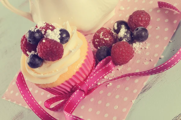 Vintage retro feliz día de las madres cupcakes — Foto de Stock