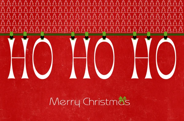 God jul, ho ho ho, bokstäver part sparv hängande från pe — Stockfoto