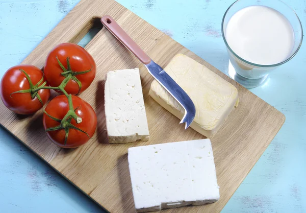Health food dairy free soy and goats cheese food group — Stock Image Health food dairy free soy and goats cheese food group Stock Image