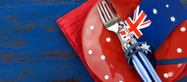 Australian party table setting background banner. — Photo
