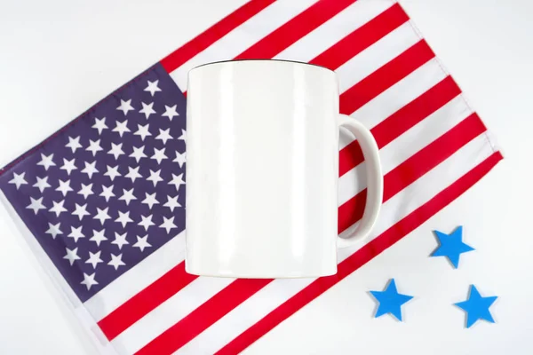 Patriotic Fourth of July, Independence Day theme craft product mockup. Stock Photo