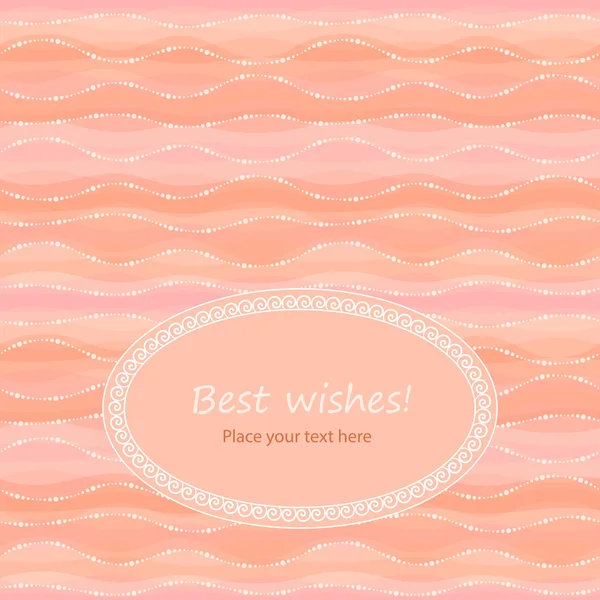 Greeting card in light-coral colors — Stock Vector