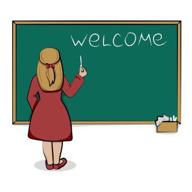 küçük kız schoolboard yazma