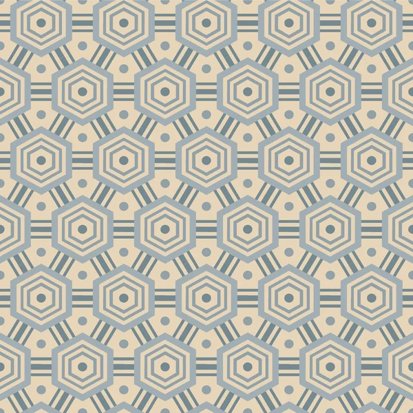 Modèle sans couture avec hexagones, dans des couleurs rétro — Image vectorielle