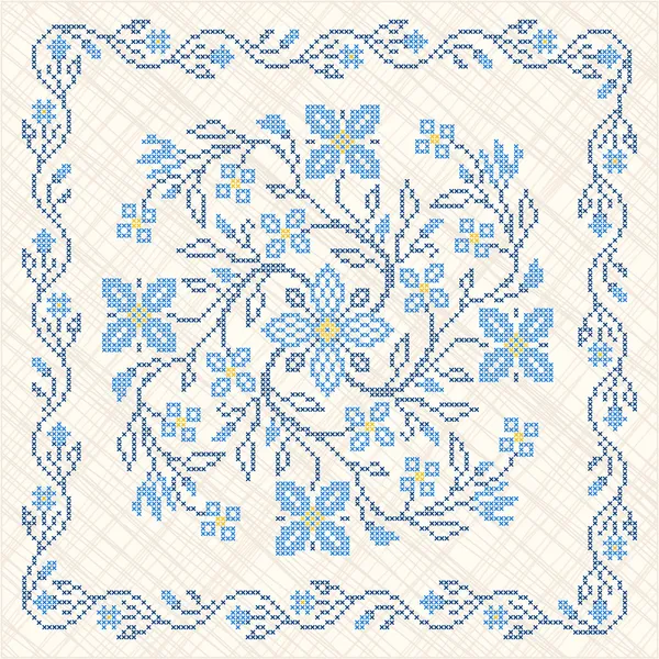 Broderie au point de croix dans le style ukrainien — Image vectorielle