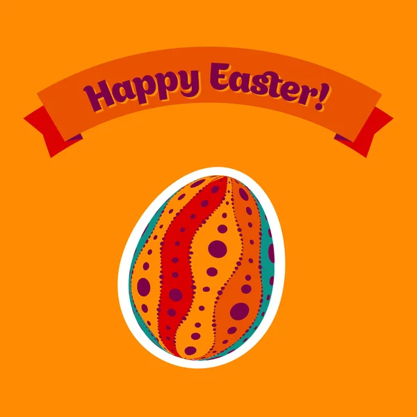 Tarjeta de Pascua con huevos y pancarta . — Vector de stock